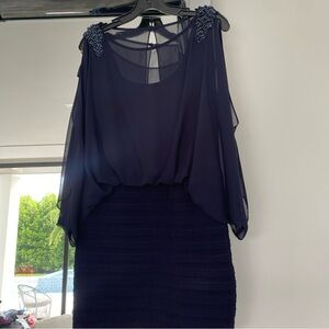 Cache Charcoal Dress with Beaded Details